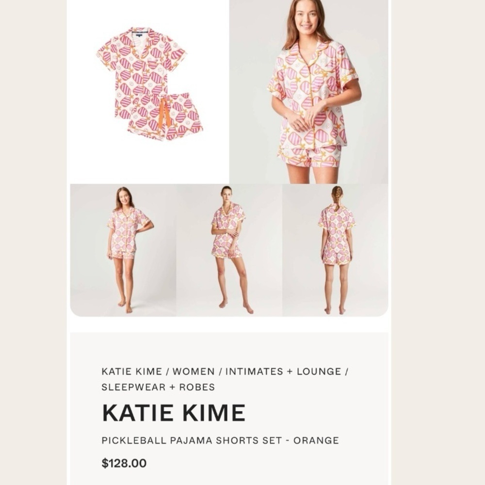 New Katie Kime Pickleball Novelty Print Pajama Short Set NWOT Size 3XL / 2XL - Picture 3 of 16